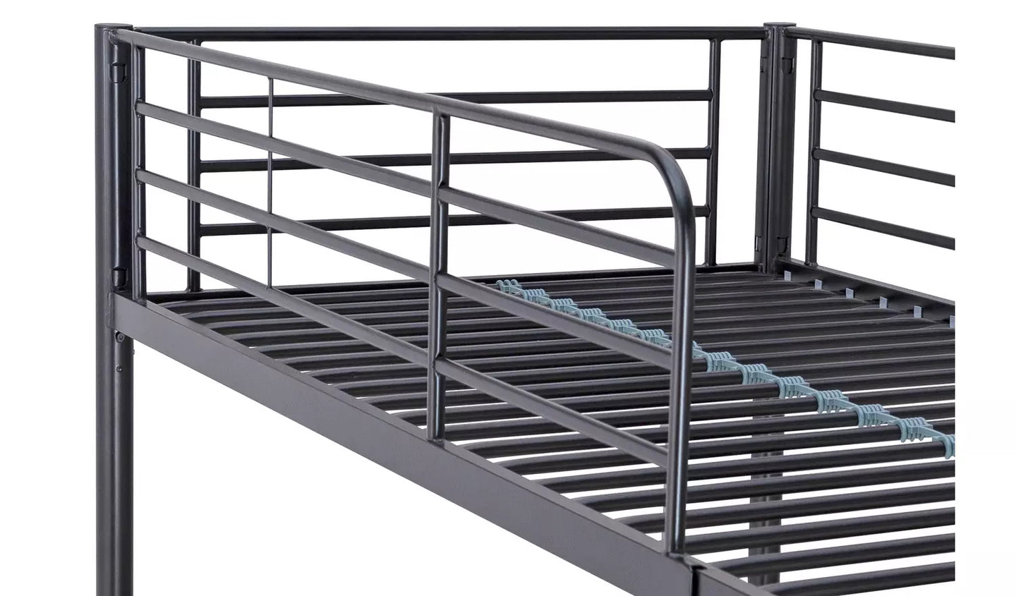 Habitat Riley High Sleeper Metal Bed Frame & Desk - Black